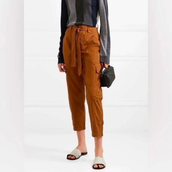 Alex Mill Expedition Cargo Washed Twill Belted Pants in Russet Brown, Size 0 - Picture 2 of 9